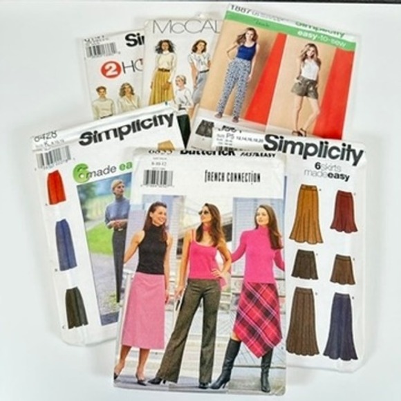 Simplicity Other - VTG Lot of 6 UNCUT Sewing Patterns Simplicity McCall's Butterick Skirts Pants